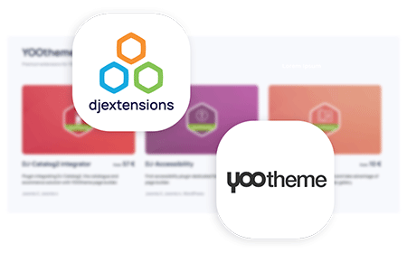 dj-extensions and yootheme logotypes