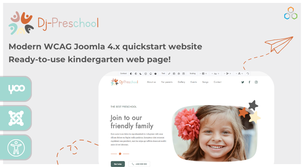 [NEW RELEASE] DJ-PreSchool - best WCAG Joomla solution for a functional kindergarten page