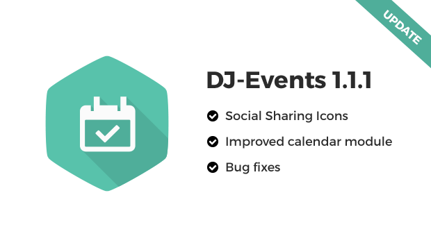 DJ-Events 1.1.1 ver with the improved calendar module and Social Sharing icons feature