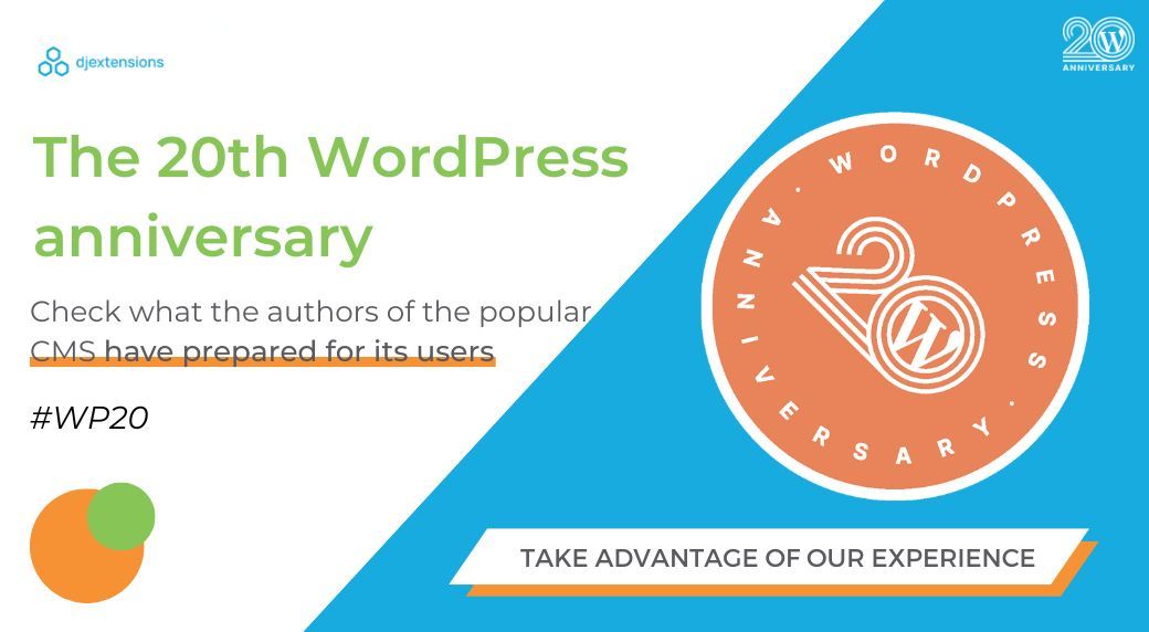 The 20th WordPress anniversary. Check what the authors of the popular CMS have prepared for its users
