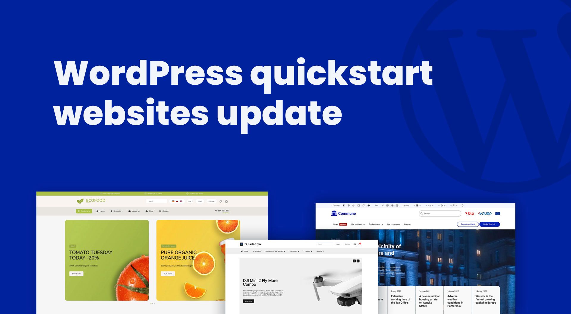 [UPDATE] All WordPress quickstart websites + JSON layouts