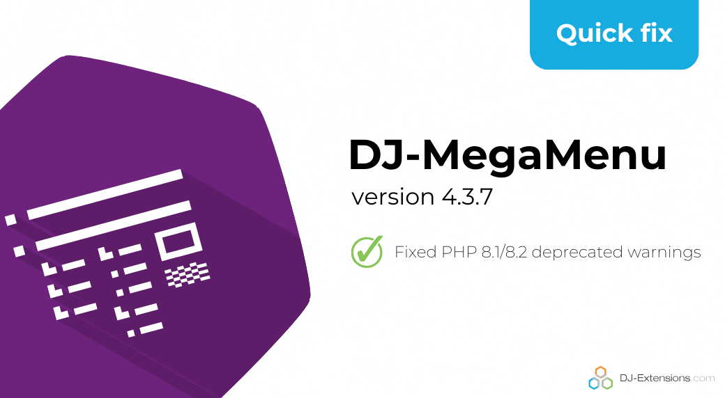 DJ-MegaMenu with PHP 8.1/8.2 deprecated warnings issue solved