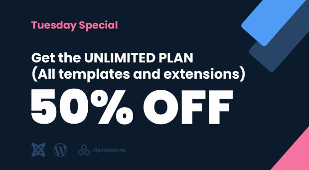 Tuesday Special - get the Unlimited Plan 50% OFF
