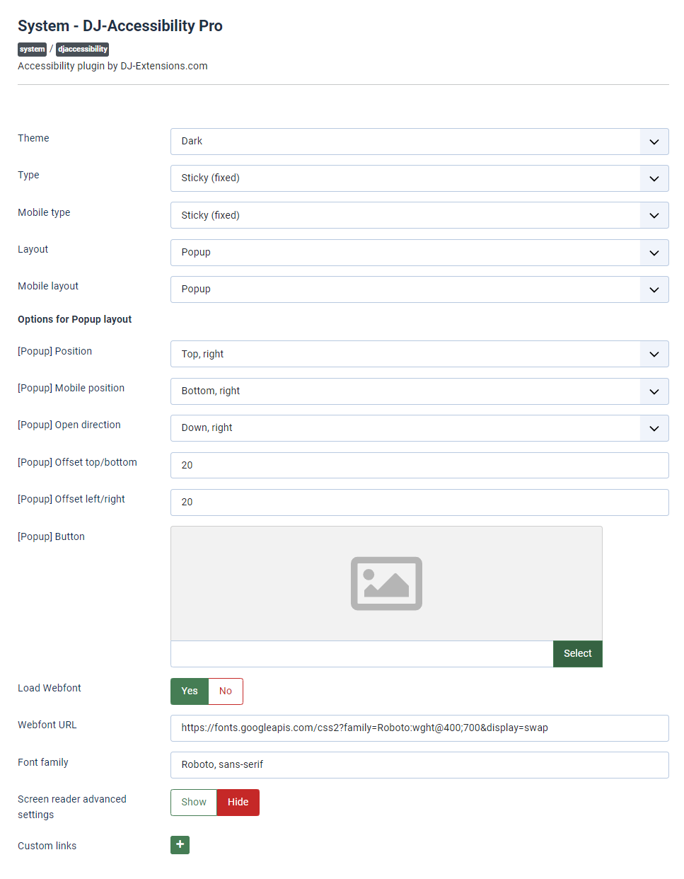 DJ-Accessibility Knowledge Base: Installation in Joomla