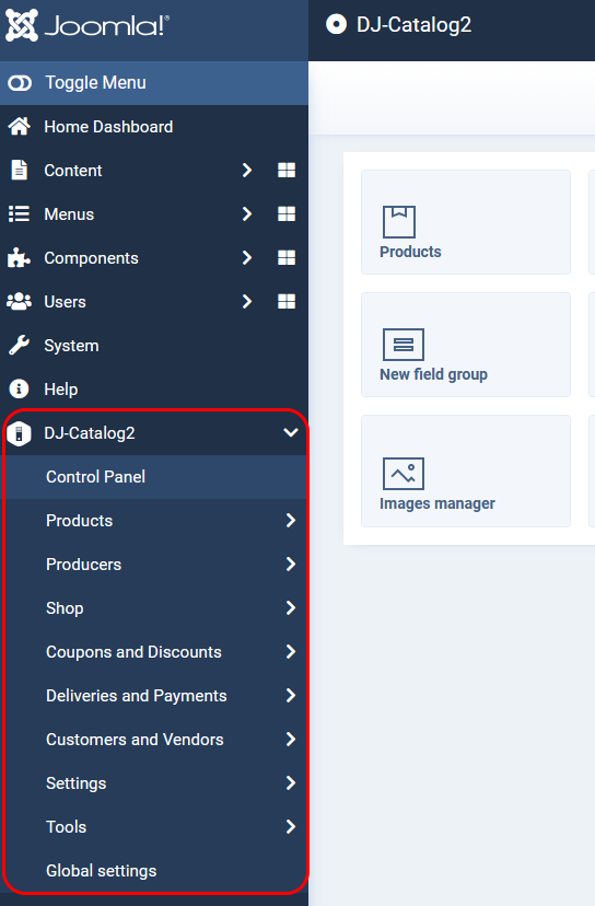 DJ-Catalog2 Knowledge Base: Getting Started - Component