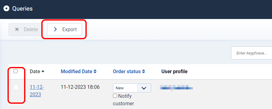DJ-Catalog2 Knowledge Base: Exporting Orders
