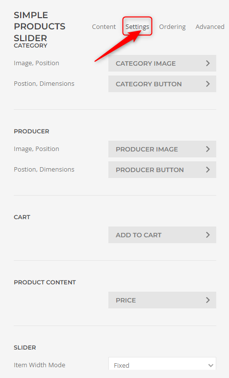 dj-catalog2 integrator with yootheme additional elements simple products slider settings