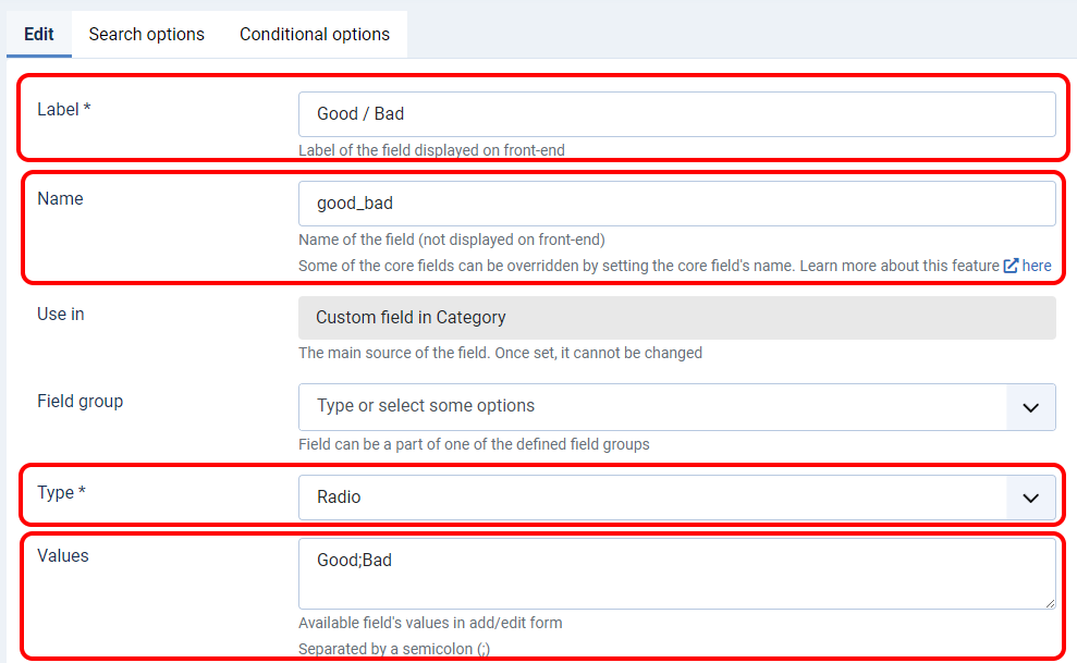 DJ-Classifieds Knowledge Base: Apps - Conditional Fields