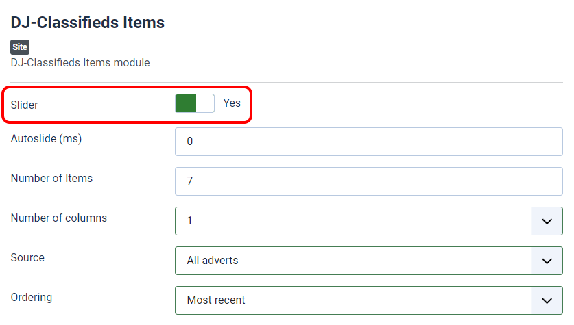 DJ-Classifieds Knowledge Base: Modules - Present Ads as Slides