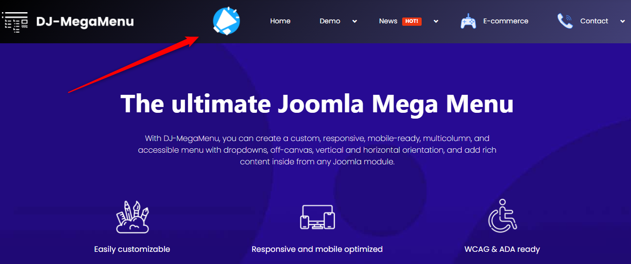 DJ-Megamenu Knowledge Base: Getting Started - Add Logo