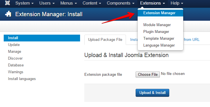 start extension manager