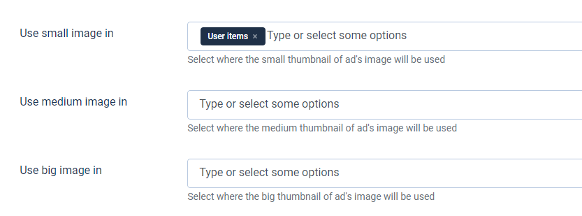 use small image in classifieds software