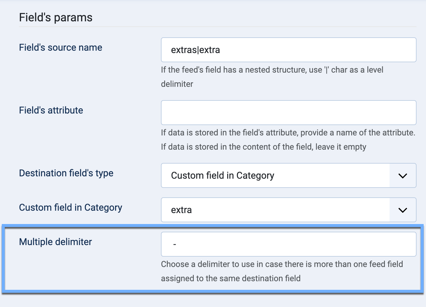 Multiple delimiter