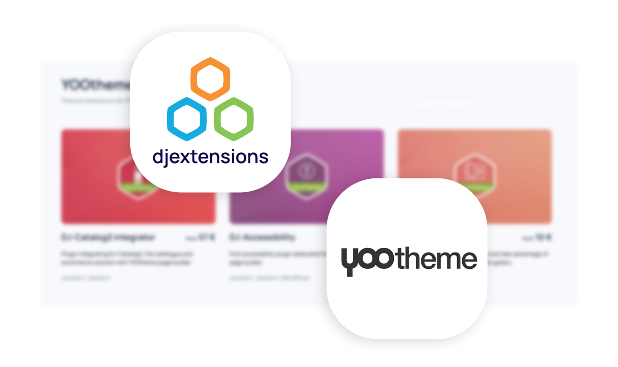 dj-extensions and yootheme logotypes