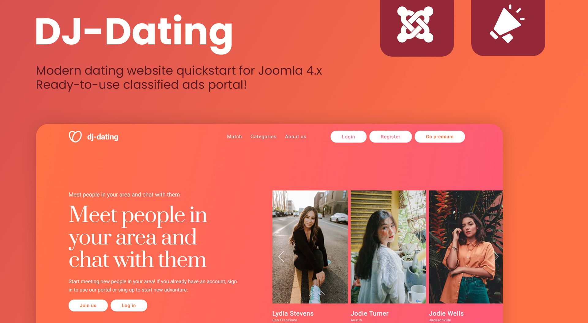 DJ-Dating - new Joomla 4.x website quickstart release for classified ads portals