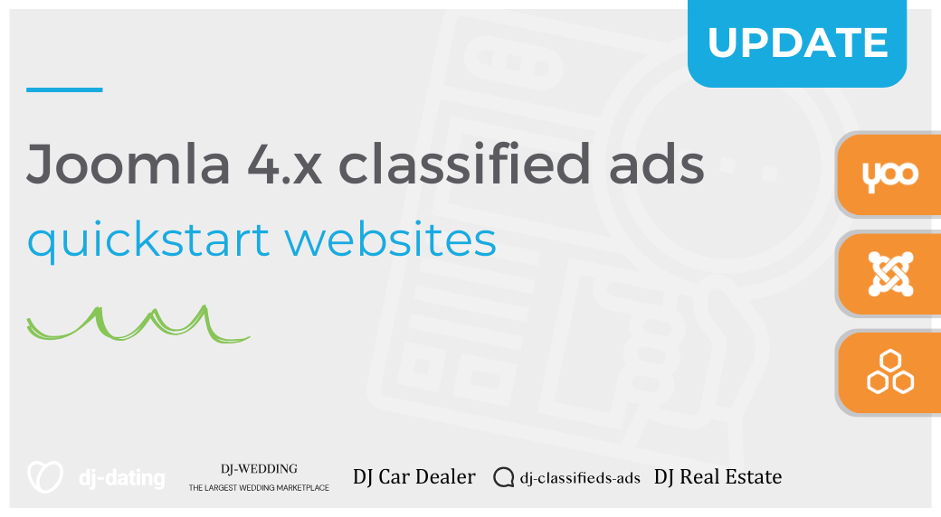 [Update] Joomla 4.x classified ads quickstart websites with new improved versions!