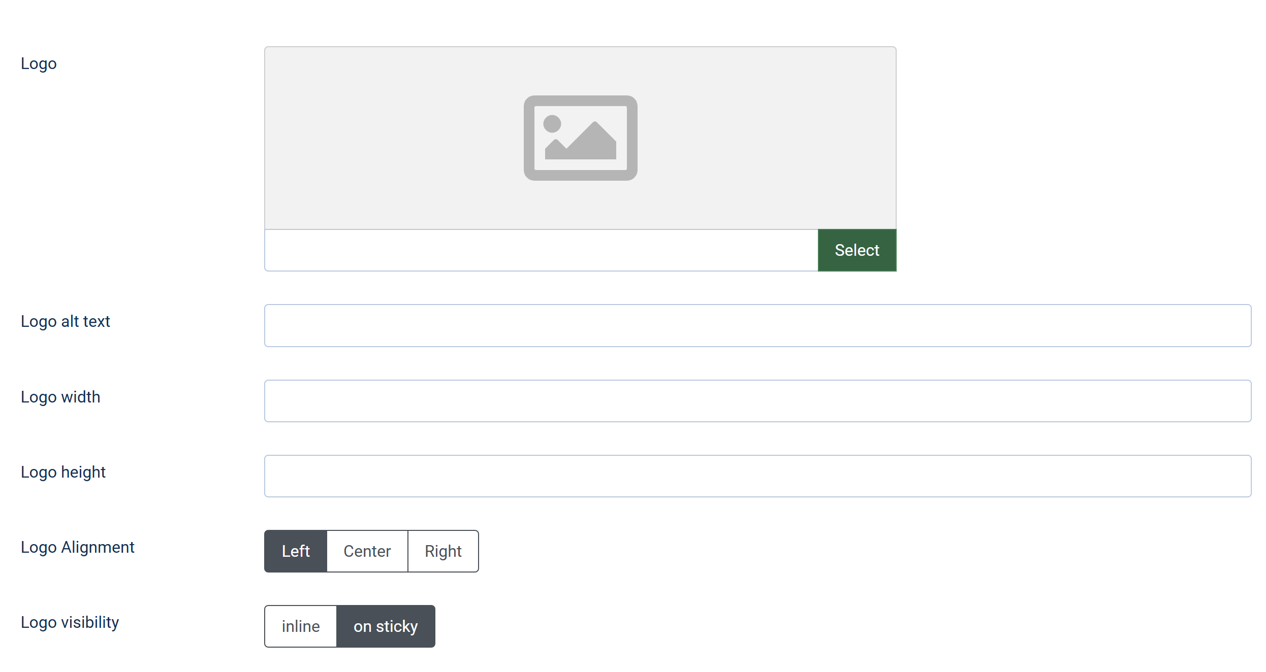 DJ-MegaMenu module Logo settings.