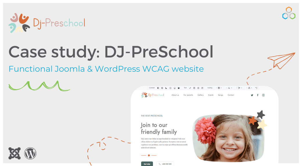 Case study: DJ-PreSchool - best solution for a Joomla or WordPress WCAG website