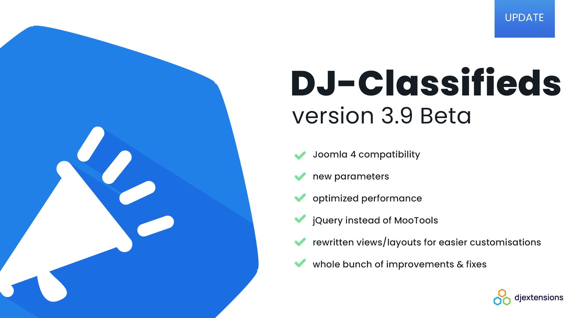 DJ-Classifieds version 3.9 beta brings the Joomla 4 support and a lot of changes