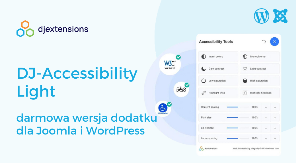 DJ-Accessibility Light - darmowa wersja dodatku dla Joomla i WordPress
